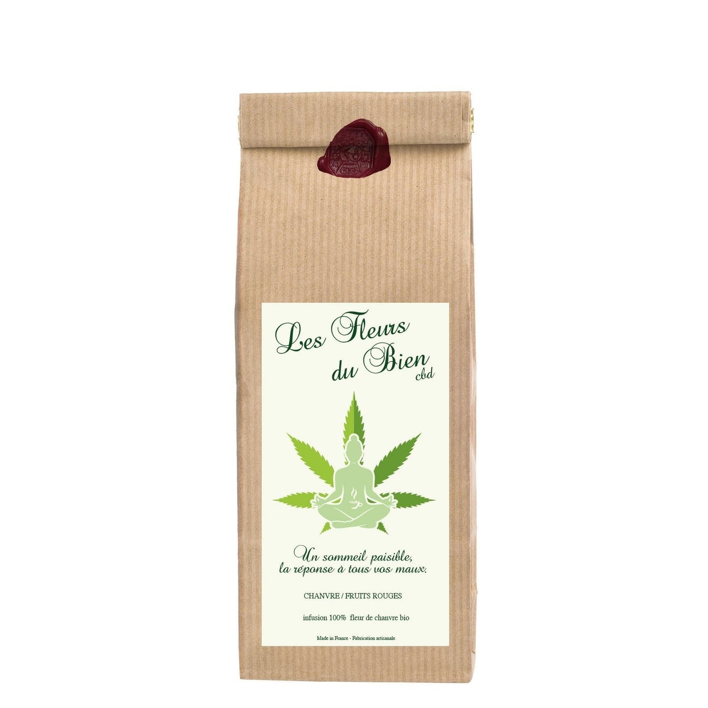Infusion CBD Les Fleurs du Bien - Chanvre et Fruits Rouges - Infusion 100% Fleur de chanvre bio pour un sommeil paisible