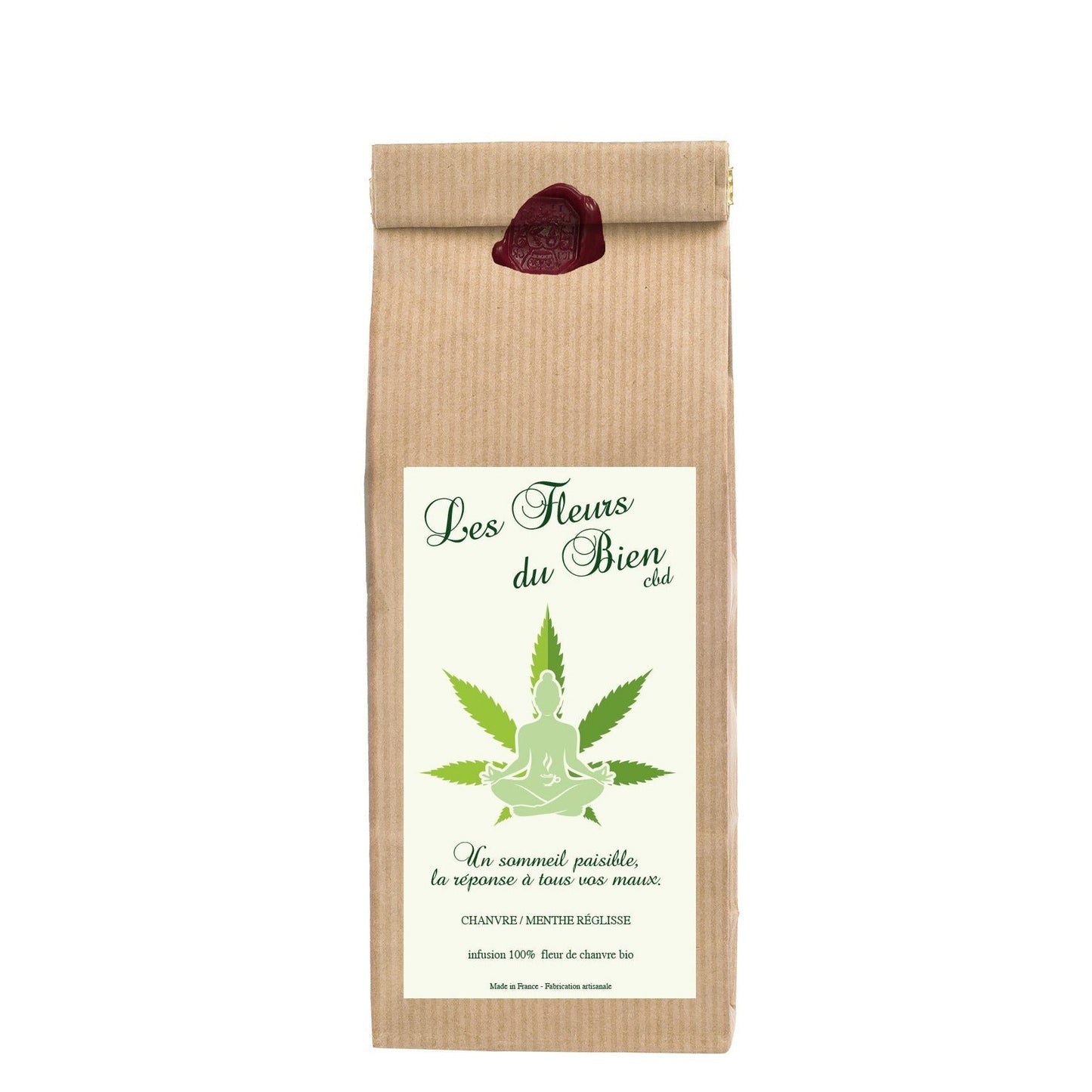 Infusion CBD Les Fleurs du Bien - Chanvre, Menthe et Réglisse - Infusion 100% Fleur de chanvre bio pour un sommeil paisible